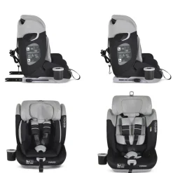 Cangaroo Kindersitz Force i-Size (76-150cm) Isofix, Getränkehalter, Top Tether grau