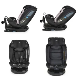 Cangaroo Kindersitz Gravity i-Size (40-150cm) Sitz drehbar, Kopfstütze, Isofix rosa