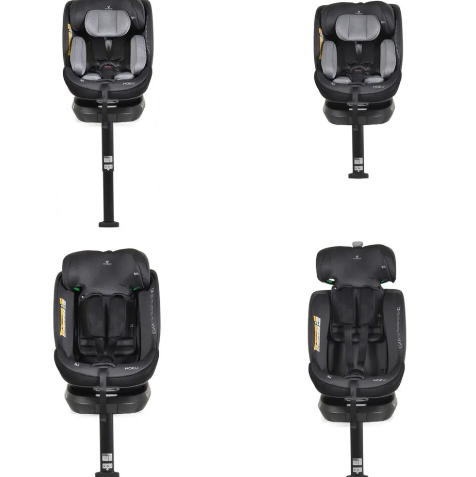 Cangaroo Kindersitz Hoku i-Size (40-150cm) Gruppe 0+/1/2/3, Isofix, Stützfuß grau