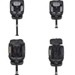 Cangaroo Kindersitz Hoku i-Size (40-150cm) Gruppe 0+/1/2/3, Isofix, Stützfuß grau
