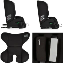 Cangaroo Kindersitz Trip i-Size (76-150cm) Isofix verstellbare Kopfstütze Gurt grau