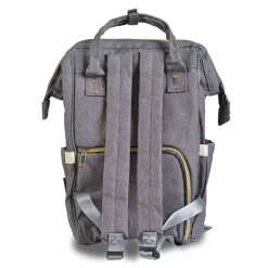 Cangaroo Kinderwagentasche Amelia, Rucksack Hauptfach, Seitenfächer Tragegriffe grau