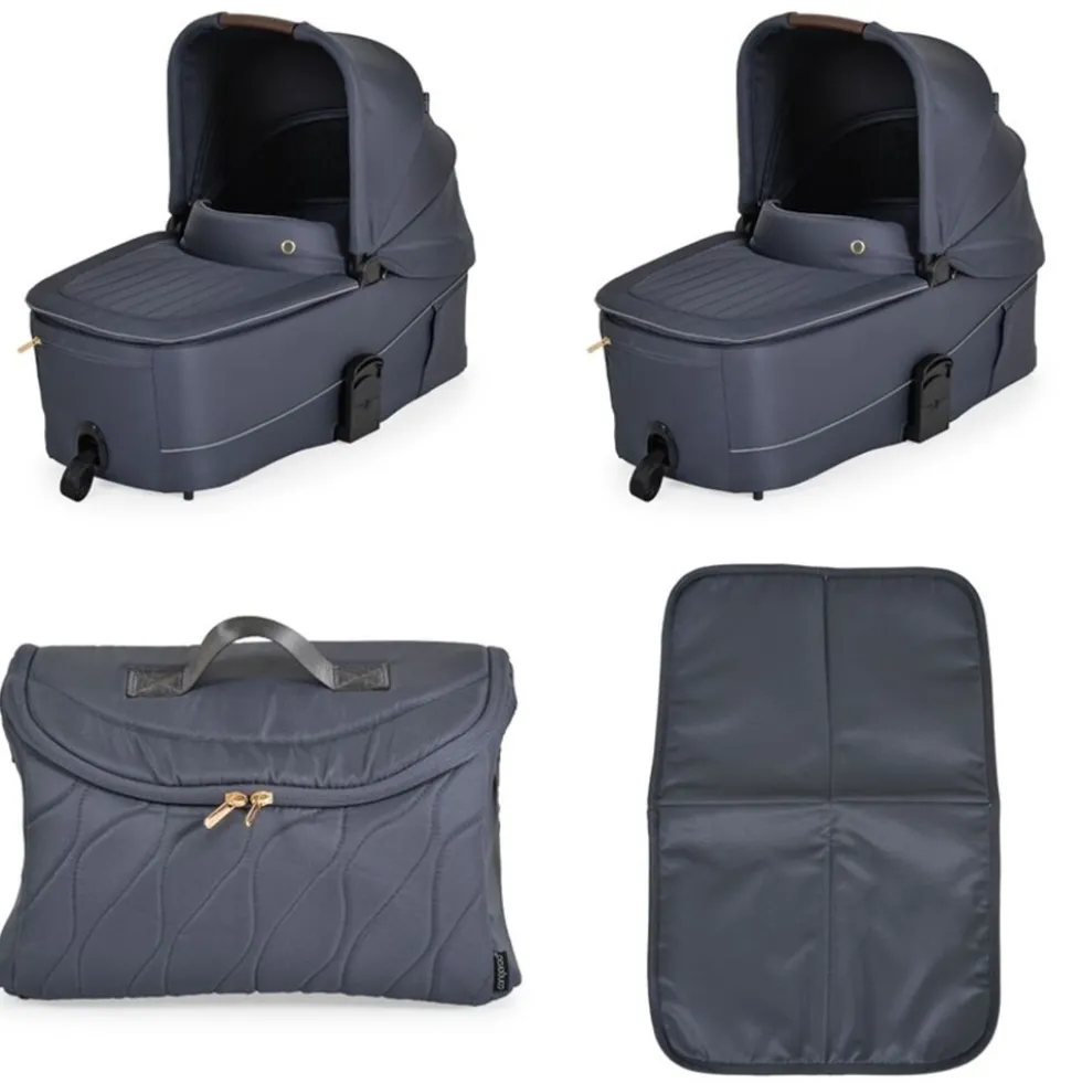 Cangaroo Kombikinderwagen Celebrity 2 in 1 Stoßdämpfer PU-Rollen Wickeltasche dunkelgrau