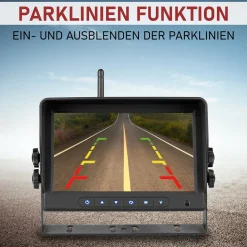 CARMATRIX AHD QUAD DVR 4 Kanal Funk Rückfahrsystem Digital Auto Wohnmobil Monitor mit Mikrofon (4 Kameras)