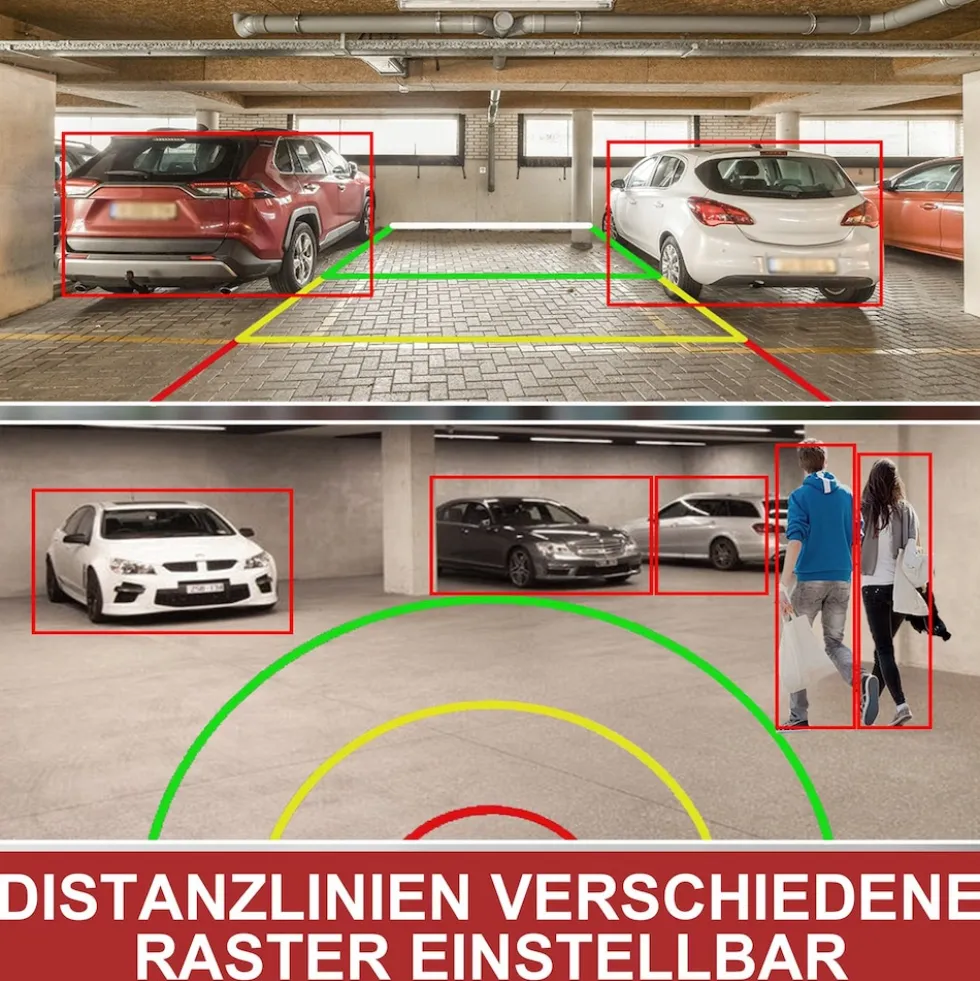 CARMATRIX Auto WLAN Rückfahrkamera KI Personenerkennung mit APP