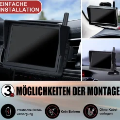 CARMATRIX HD Solar Funk Rückfahrkamera mit 5