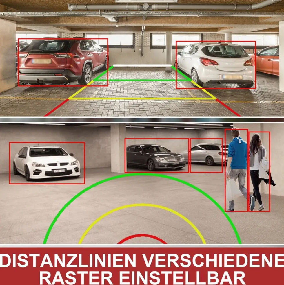 CARMATRIX Solar Auto WLAN Rückfahrkamera KI Personenerkennung