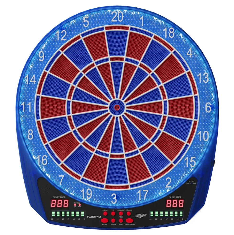 Carromco Elektronik Dartboard Flash-401, mit Adapter, 2-Loch Abstand