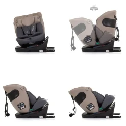 Chipolino i-Size Kindersitz Motion (40 - 150 cm) Isofix 360° drehbar verstellbar beige