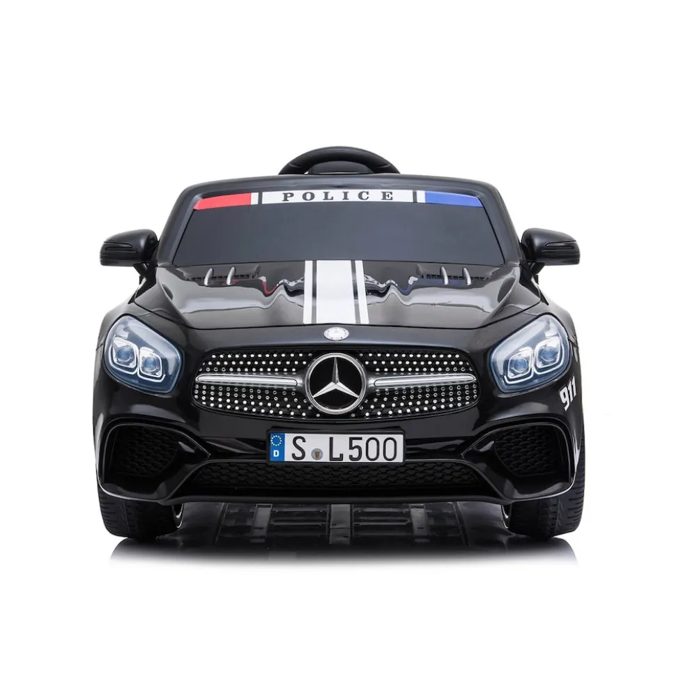Chipolino Kinder Elektroauto Polizei Mercedes SL500 LED Bluetooth Fernbedienung schwarz
