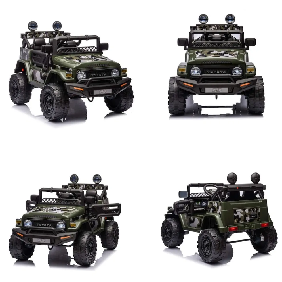 Chipolino Kinderelektroauto SUV Toyota FJ Cruiser EVA-Reifen Musik LED-Lichter grün