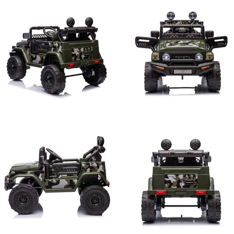 Chipolino Kinderelektroauto SUV Toyota FJ Cruiser EVA-Reifen Musik LED-Lichter grün