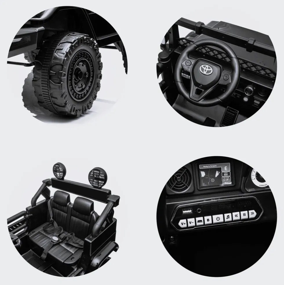 Chipolino Kinderelektroauto SUV Toyota FJ Cruiser EVA-Reifen Musik LED-Lichter grün