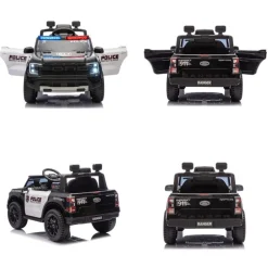 Chipolino Kinder Elektroauto Ford Police Bluetooth, Fernbedienung, Gurt, MP3 schwarz