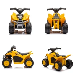 Chipolino Kinder Elektro-Rutschauto CAT ATV, Gaspedal, Piepton am Lenkrad, 25 kg gelb