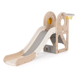 Chipolino Kinderrutsche Ente 170 cm Rutschlänge Basketballkorb Ball wetterfest beige