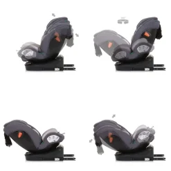 Chipolino Kindersitz Volare i-Size (40-150cm) Isofix, drehbar, SPS, Top Tether grau