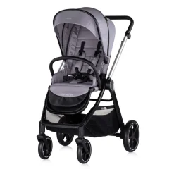 Chipolino Kombikinderwagen 3 in1 Marbella Fußabdeckung Einlage i-Size Babyschale grau