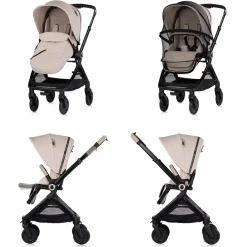 Chipolino Kombikinderwagen 3 in 1 Elite next GEN Babyschale Babywanne Tasche beige