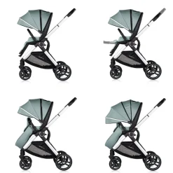Chipolino Kombikinderwagen Euphoria 3in1 Sportsitz Babyschale umbaubar klappbar grün