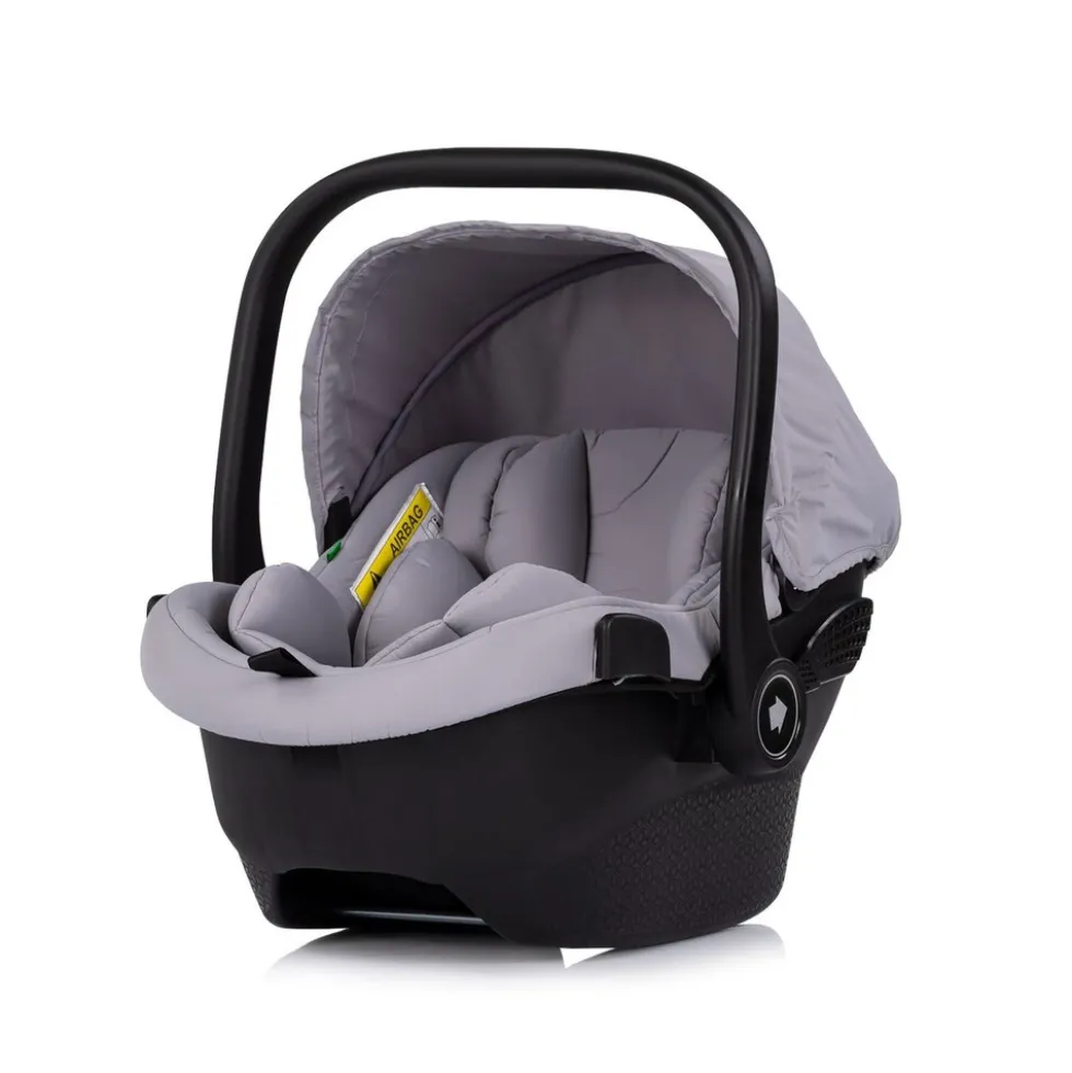 Chipolino Kombikinderwagen Pearl 3 in 1 umbaubar Babyschale Wickeltasche Fußsack grau