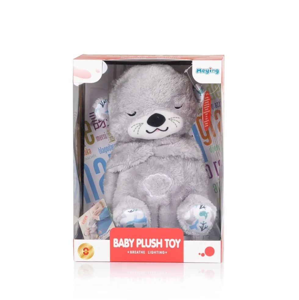 Chipolino Musik Plüschtier Otter, Lichter, Musikspielzeug, Geräusche, Melodien grau