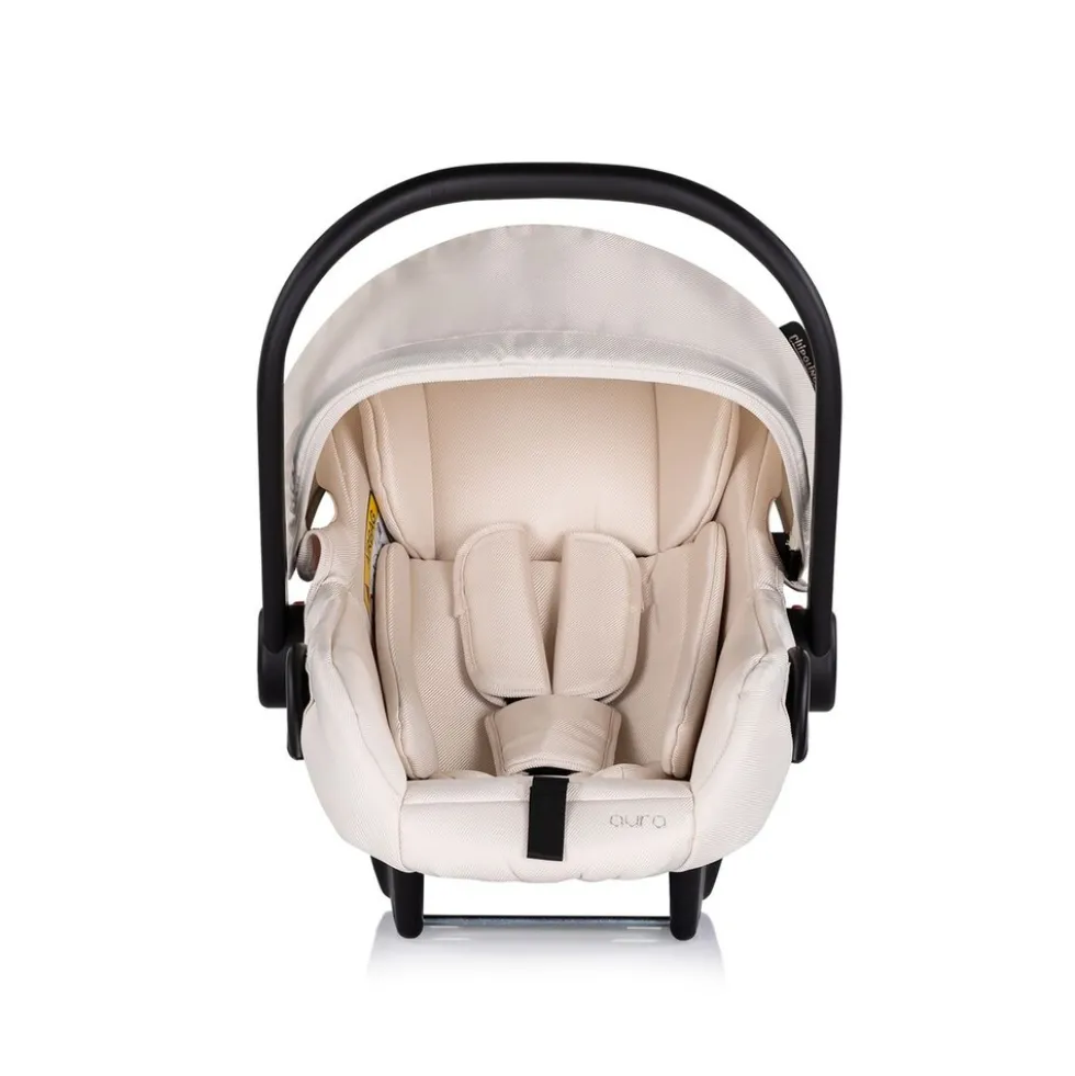 Chipolino Set Babyschale Isofix-Basisstation Aura i-Size (40 - 85cm) verstellbar creme
