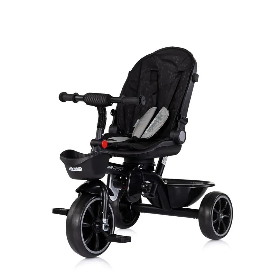 Chipolino Tricycle Max Sport 2 in 1, Dreirad, Becherhalter, Sitz umkehrbar, Korb braun schwarz