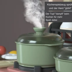 Coemo Kinderküche Jasmin Spielküche mit viel Zubehör Farbe Grau