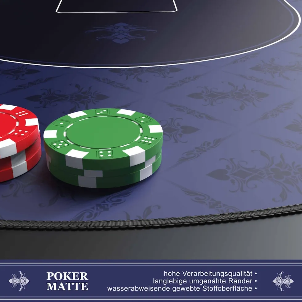 CSL Extra große Tischauflage Pokermatte 1000 x 600 mm / Kartenspiel Matte / Ovales Design