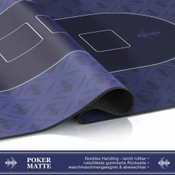 CSL Extra große Tischauflage Pokermatte 1000 x 600 mm / Kartenspiel Matte / Ovales Design