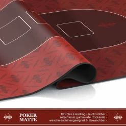 CSL Extra große Tischauflage Pokermatte 1000 x 600 mm / Kartenspiel Matte / Ovales Design