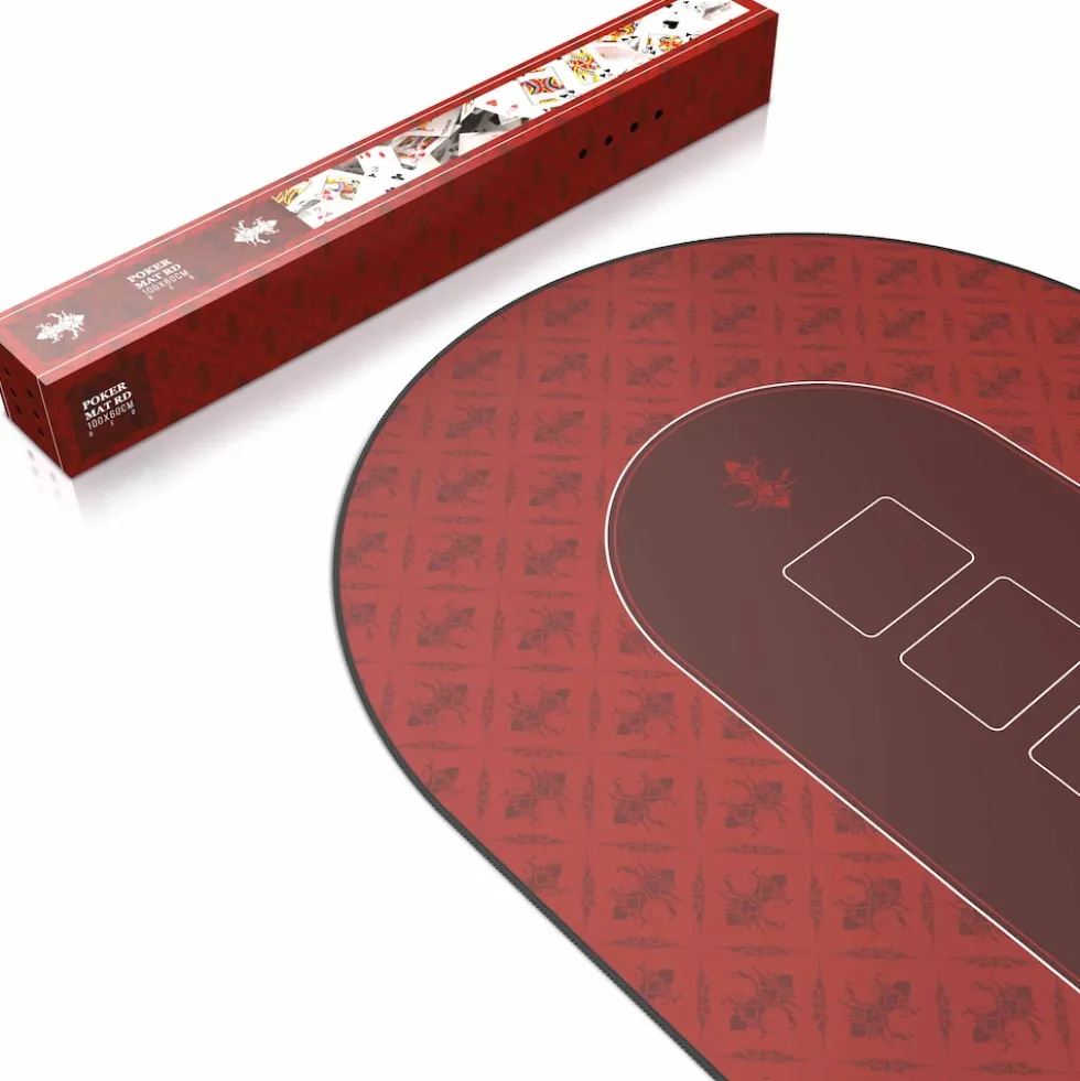 CSL Extra große Tischauflage Pokermatte 1000 x 600 mm / Kartenspiel Matte / Ovales Design
