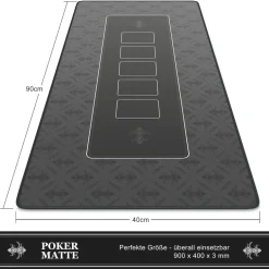 CSL Pokermatte XL Tischauflage für Poker 90 x 40cm / Kartenspiel Matte /Pokertisch Auflage