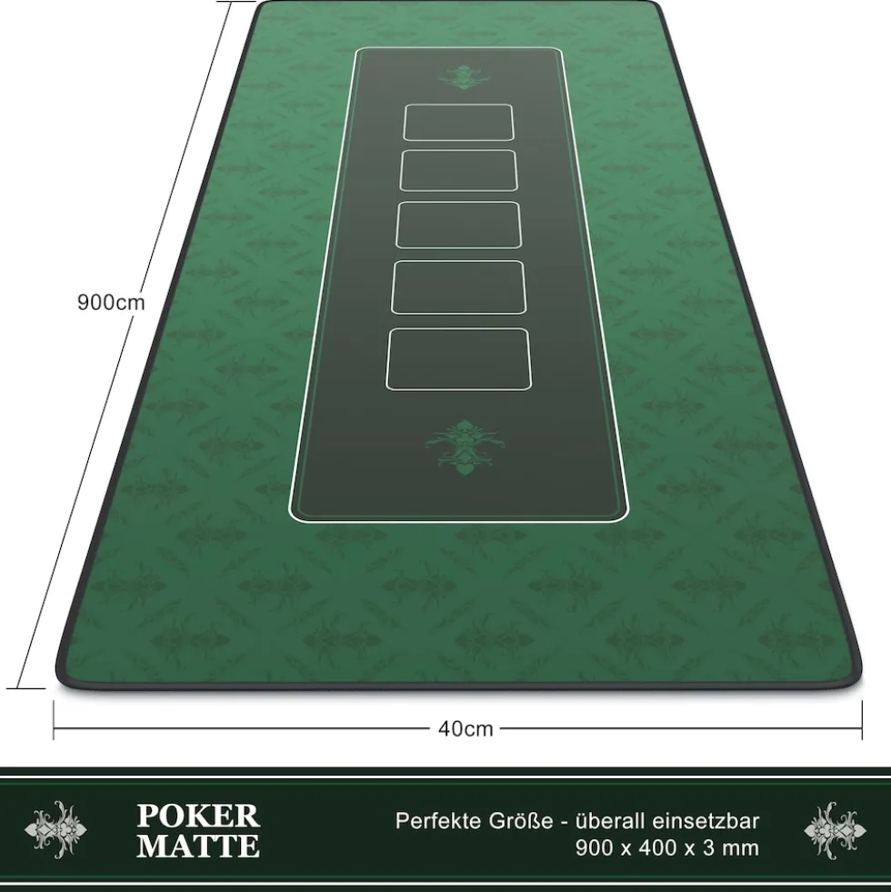 CSL Pokermatte XL Tischauflage für Poker 90 x 40cm / Kartenspiel Matte /Pokertisch Auflage