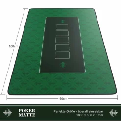CSL Pokermatte XL Tischauflage für Poker 100 x 60cm / Kartenspiel Matte / Pokertisch Auflage