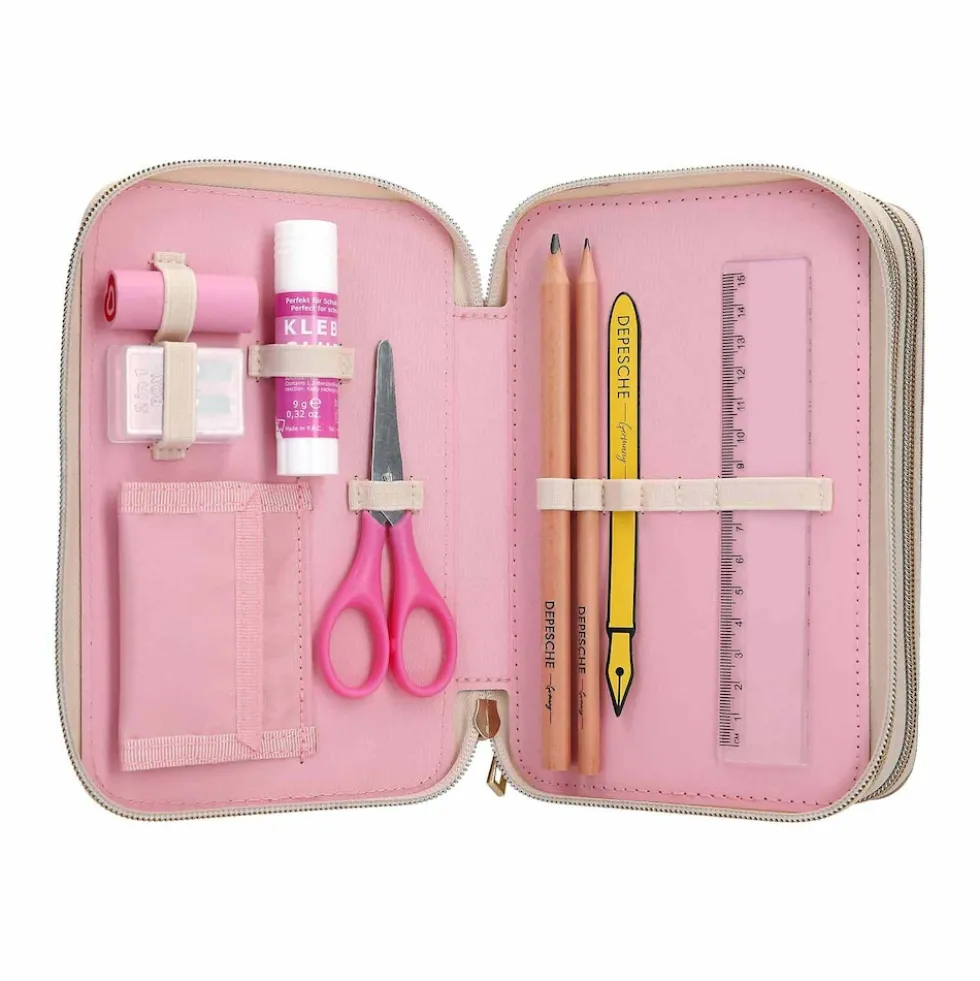 Depesche 3-Fach Federtasche CLASSIC inkl. Stifte Miss Melody 7,5 x 13 x 20 cm