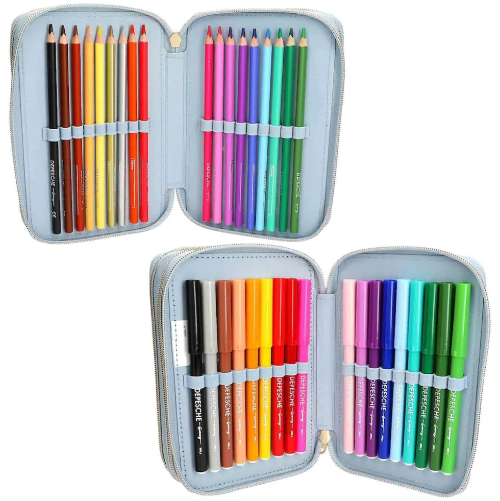 Depesche 3-Fach Federtasche FESTIVAL FUN TOPModel 7,5 x 13 x 20 cm