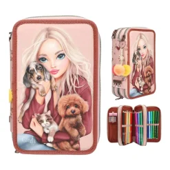 Depesche 3-Fach Federtasche FUR-EVER FRIENDS TOPModel 7,5 x 13 x 20 cm