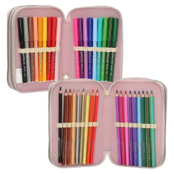 Depesche 3-Fach Federtasche mit Pferdekopf-Applikation inkl. Stifte Miss Melody 7,5 x 13 x 20 cm
