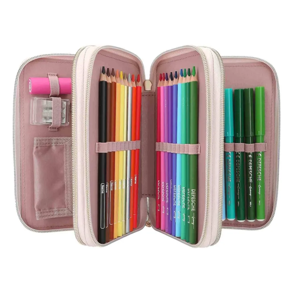 Depesche 3-Fach Federtasche SUMMER FEELING inkl. Stifte TOPModel 7,5 x 13 x 20 cm