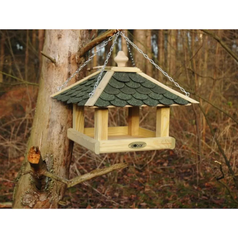 dobar Futterhaus mit grünen Bitumenschindeln inkl. Kette