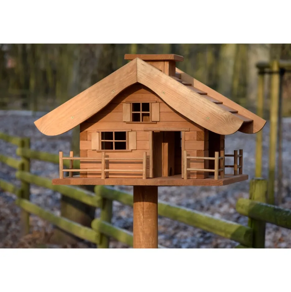 Dobar Großes Vogelfutterhaus "Almütte" mit Ständer, XXL-Vogelhaus