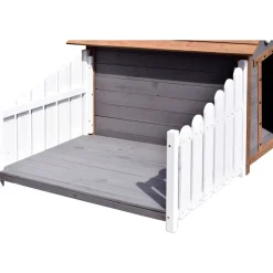 Dobar Outdoor-Hundehütte mit Spitzdach und seitlicher Veranda