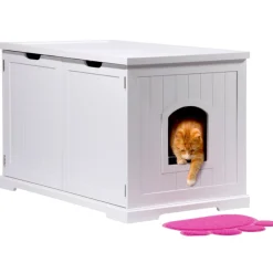 Dobar XL-Design-Katzenschrank weiß