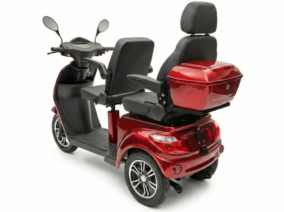 ECONELO E-Seniorenmobil Billy 2.0, Lithium-Akku, 3-Rad, 60V, 1000 Watt, groß Sitz, Rot