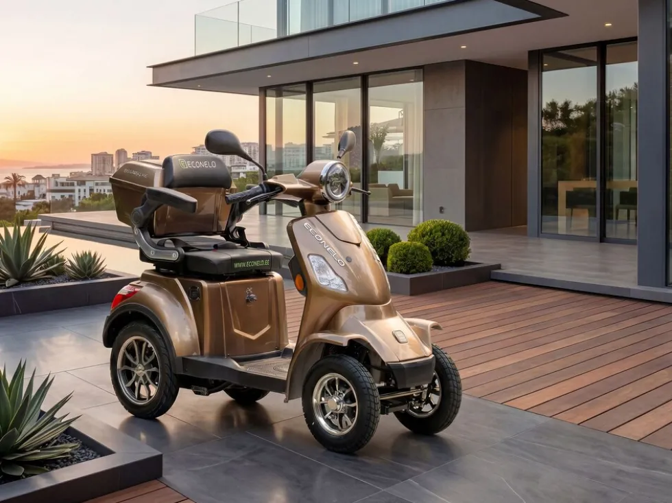 Econelo E-Seniorenmobil Voltrixx, Blei-Akku, 4-Rad, 1000 Watt, Braun