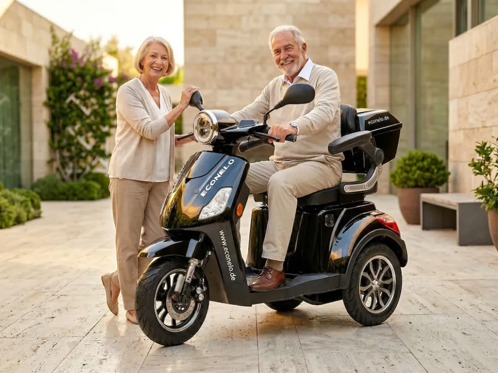 Econelo E-Seniorenmobil Yogi-IQ, Lithium-Akku, 3-Rad, 1000 Watt, Schwarz