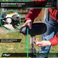 eFlux Street 20 Pro E-Scooter, Straßenzulassung, 20 km/h, 500 Watt, Elektroroller mit Sitz, klappbar