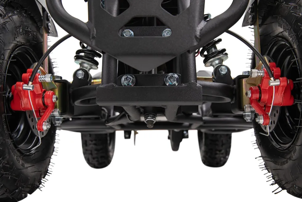 Elektro-Kinderquad Cobra, 800 Watt, bis 24 km/h, ab 8 Jahren, Federung, 3x 12V-Akku, Scheibenbremsen (Rot/Schwarz)